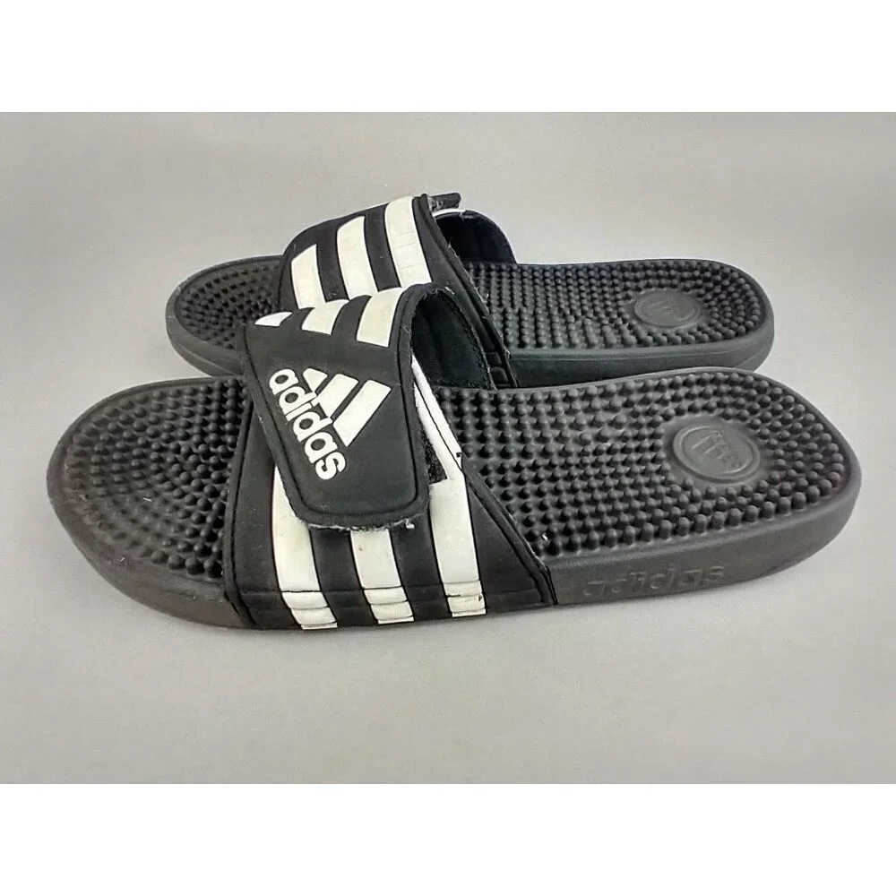 Adidas Adult Mens Adissage Sandals Slides Shoes‎ Black White F35580 Size 7